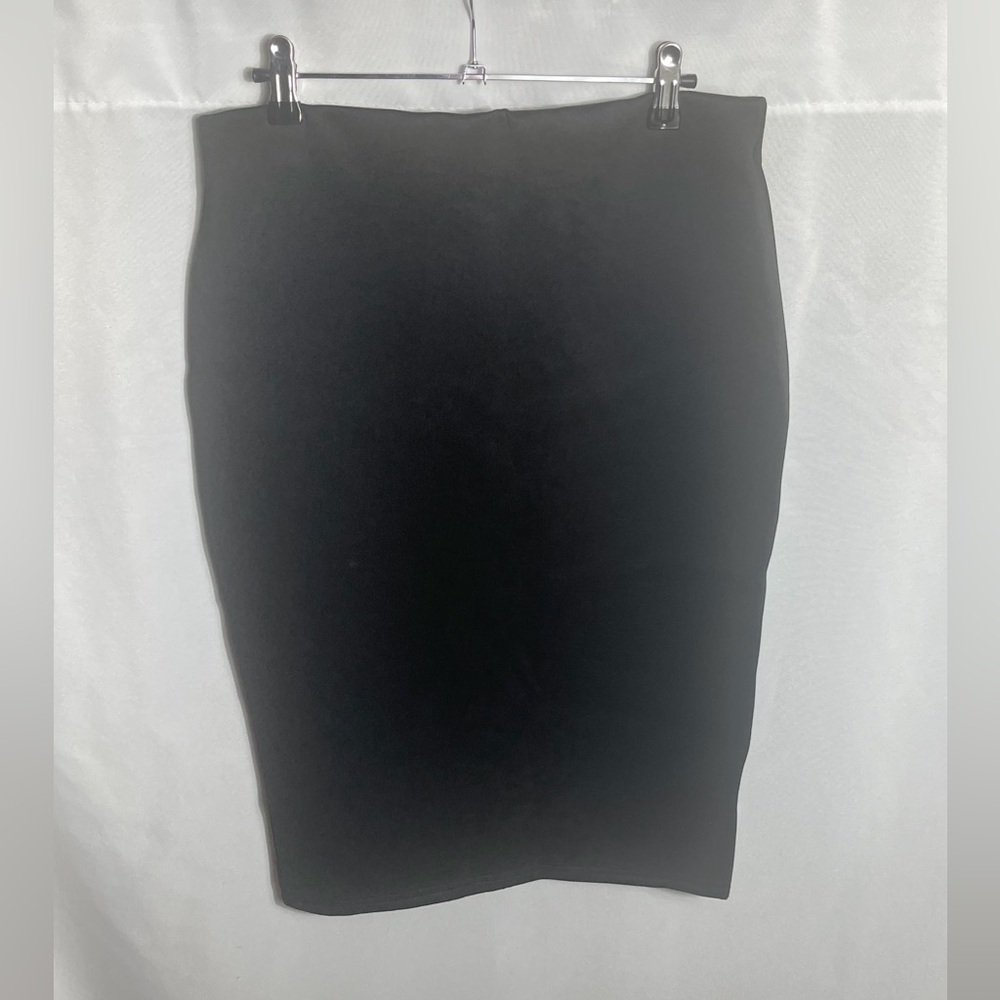 Cotton On Black Scuba Midi Skirt Womens Medium Stretch Bodycon Classic Chic